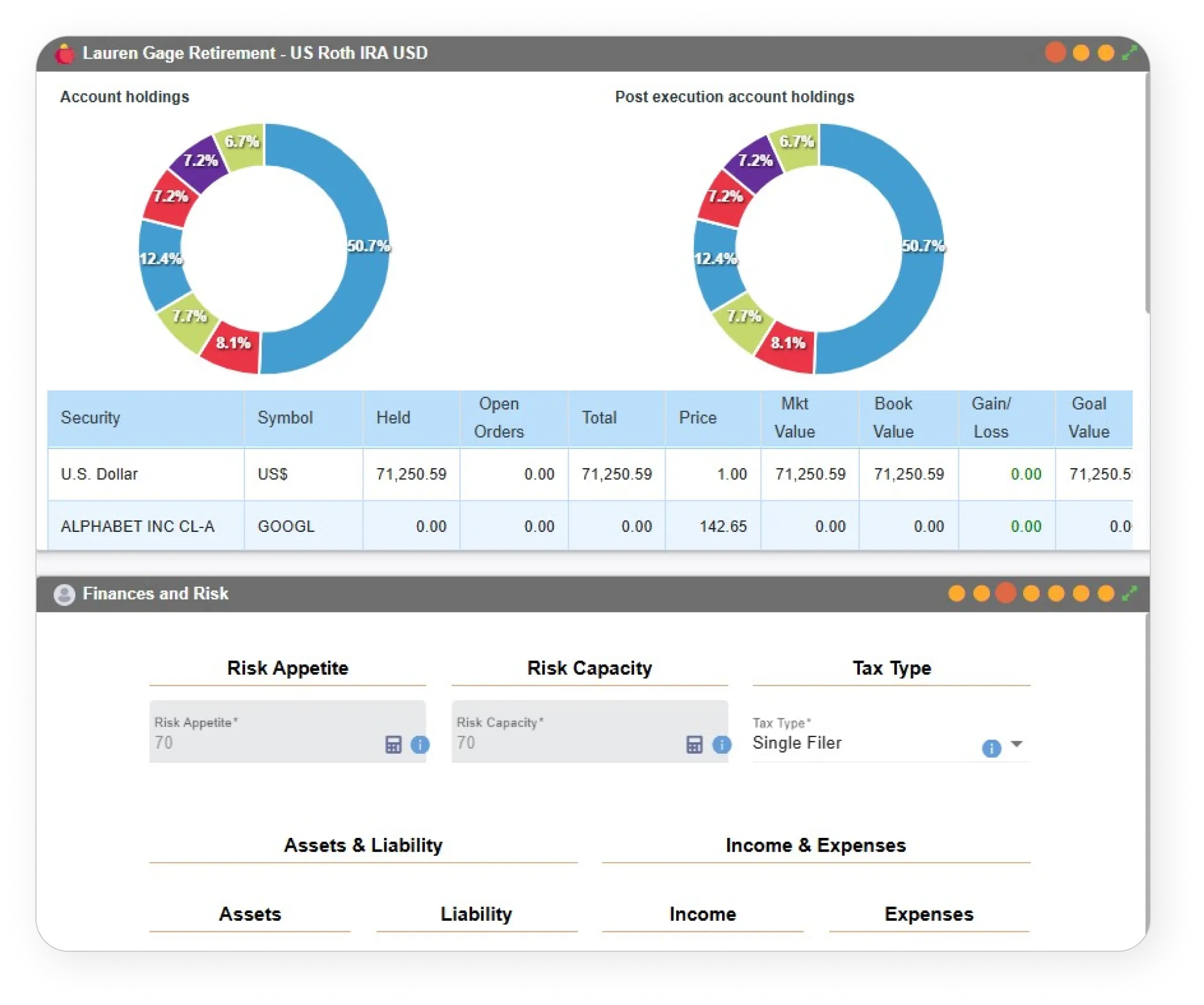 Cloudvisor Wealth dashboard screenshot